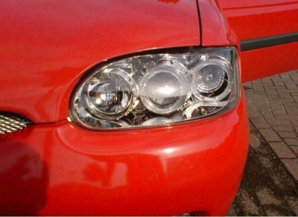 LED Angel Eyes Scheinwerfer für Ford Escort MK7 95-00 chrom